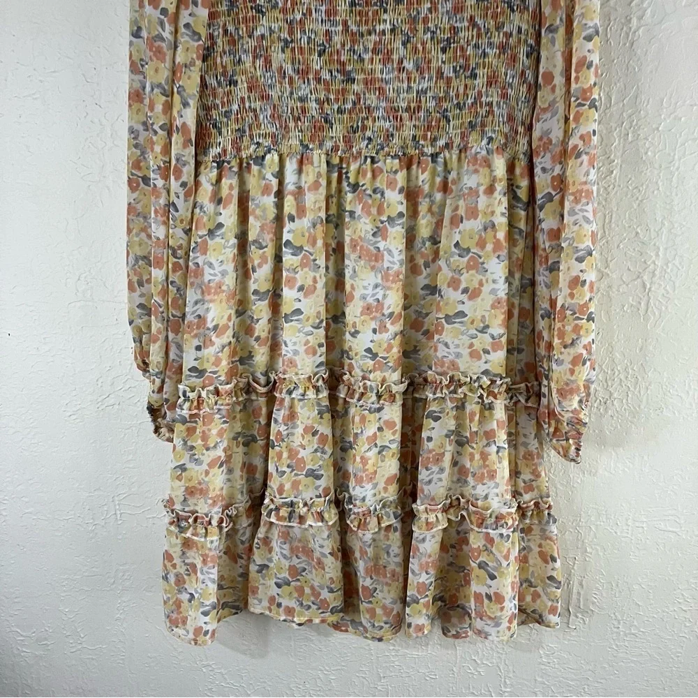 EUC, Petal & Pup Yellow Pleated Mini Dress Mock Neck,SZ 10 - Picture 7 of 14